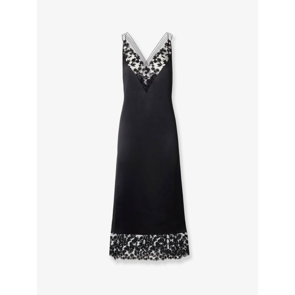 Fendi Women Silk And Millefiori Lace Midi Dress